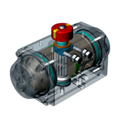 AT系列新型阀门气动执行器透明图