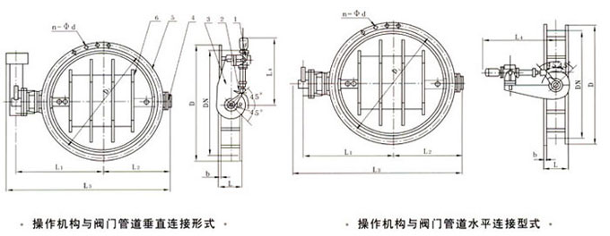 D241W-1型电液动通风蝶阀外形结构尺寸图